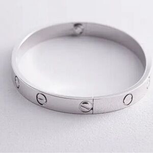 18 K White Gold Plated Love Bracelet 17 cm with Screwdriver